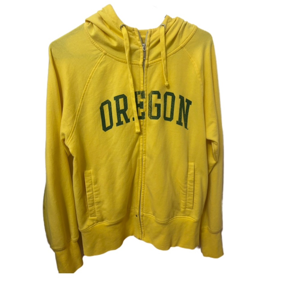 Yellow and green Oregon Ducks zip-up hoodie